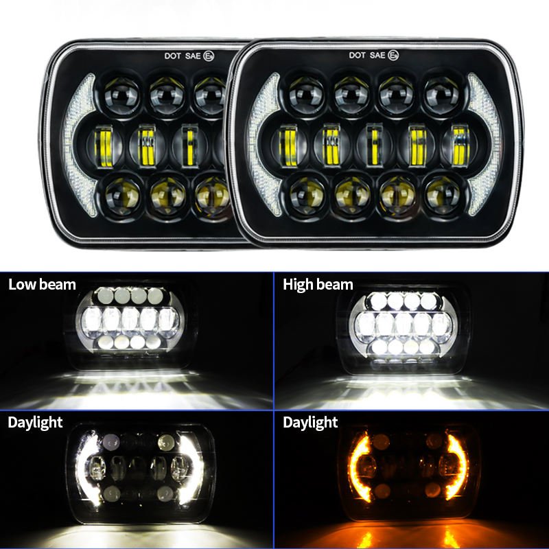 Superbleds 7 Inch 55W Square Led Light Spot LED Driving Lamp Pickup Truck High Low Beam 4x4 Rectangle Headlamp Car Accessories