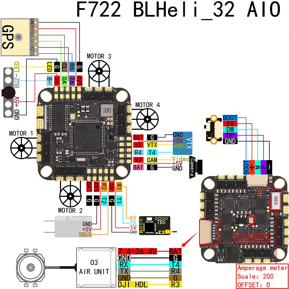 HAKRC F722 BLHeli_32 AIO FPV Accessories Drone Accessories Support External Programmable LED Strip Light