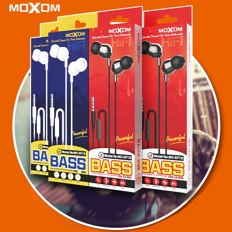 MOXOM Factory Wholesale Universal Headphones in Ear 3.5mm Wired Earphones Headset for Travel Enthusiasts