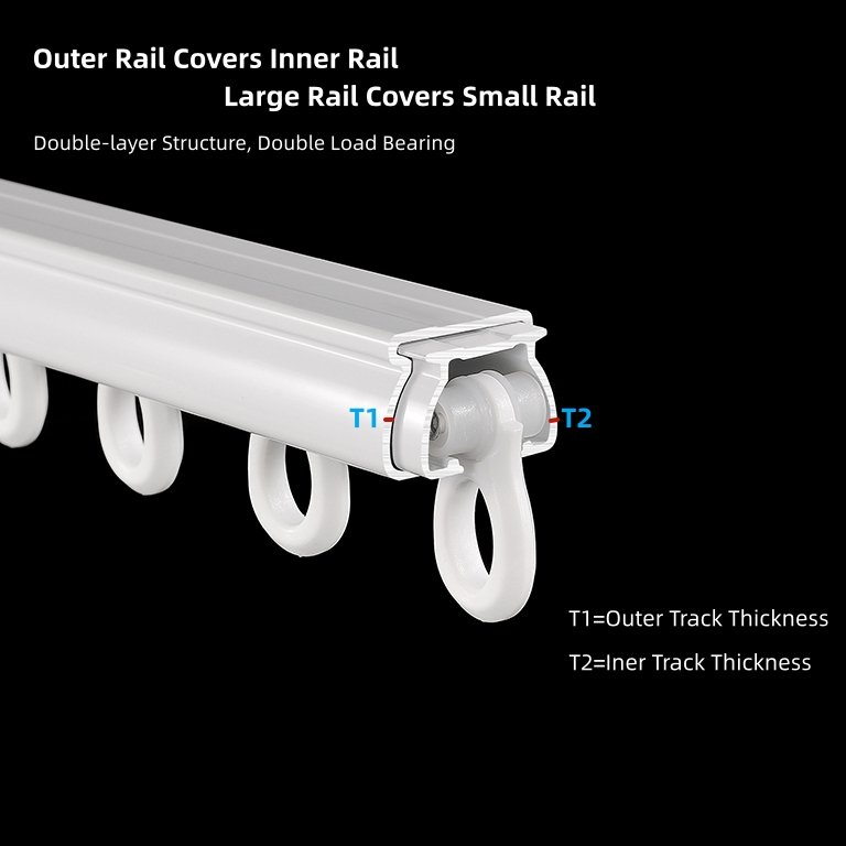 Factory Wholesale Wall Mounted Single Adjustable Curtain Track Set Aluminium and Alloy Material for Window Use