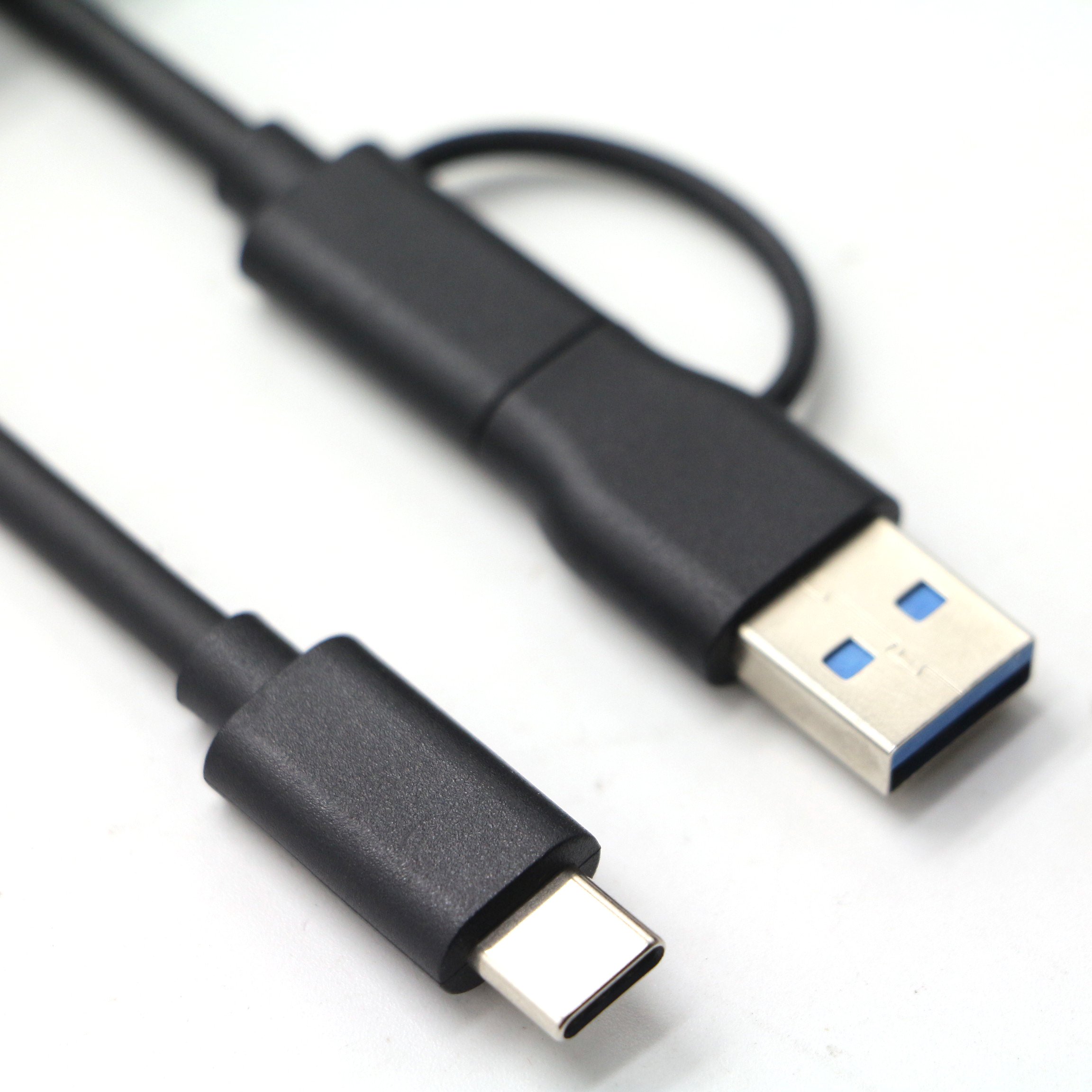 High Speed 2 in 1 USB3.0 USB a + Type C Male to Type C Male Power Data Cable