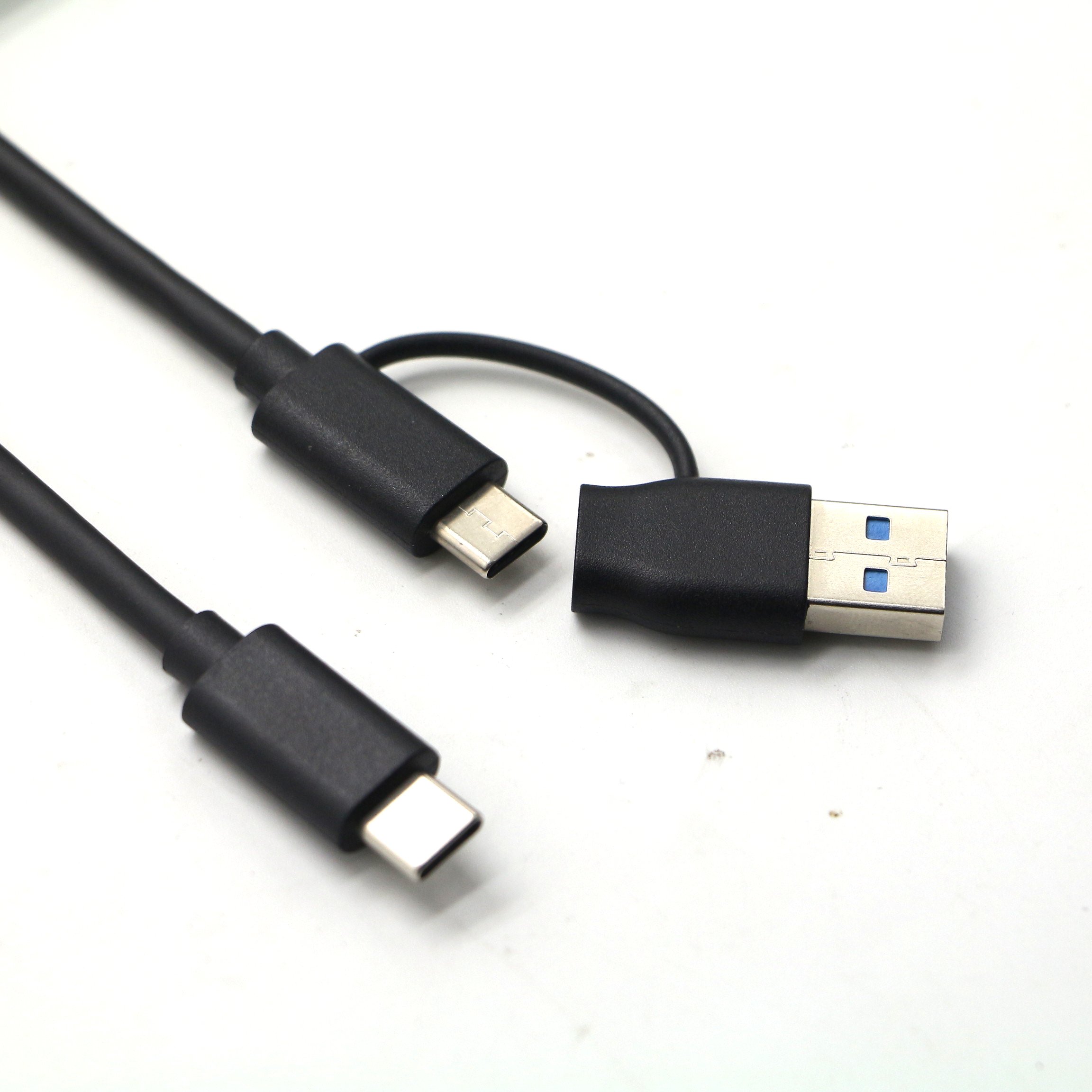 High Speed 2 in 1 USB3.0 USB a + Type C Male to Type C Male Power Data Cable