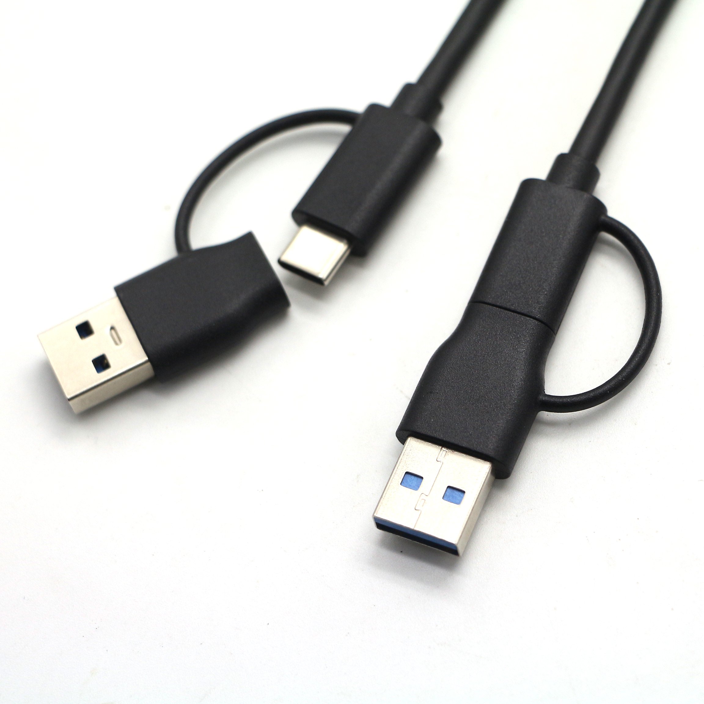 High Speed 2 in 1 USB3.0 USB a + Type C Male to Type C Male Power Data Cable