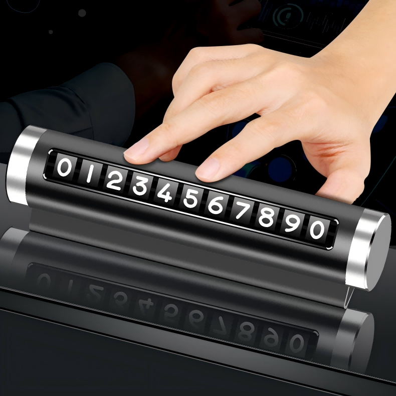 Customized Car Parking Plate Dashboard Practical Decoration Luxury Aviation Grade Alloy Roller Temporary Parking Number Plate