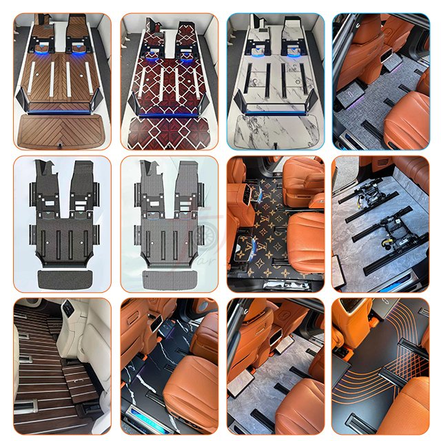 Applicable to AITO M9 Aviation Aluminum Floor,Wood grain marble pattern flooring Floor kit, Trunk Mats, Interior Accessories