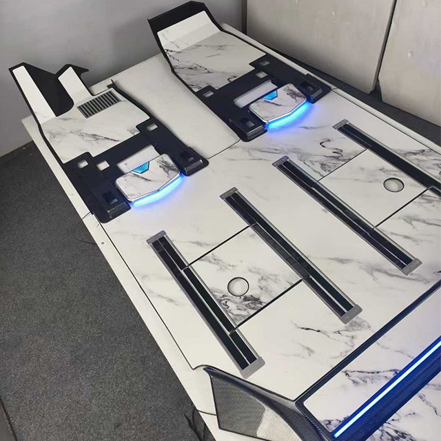 Applicable to AITO M9 Aviation Aluminum Floor,Wood grain marble pattern flooring Floor kit, Trunk Mats, Interior Accessories
