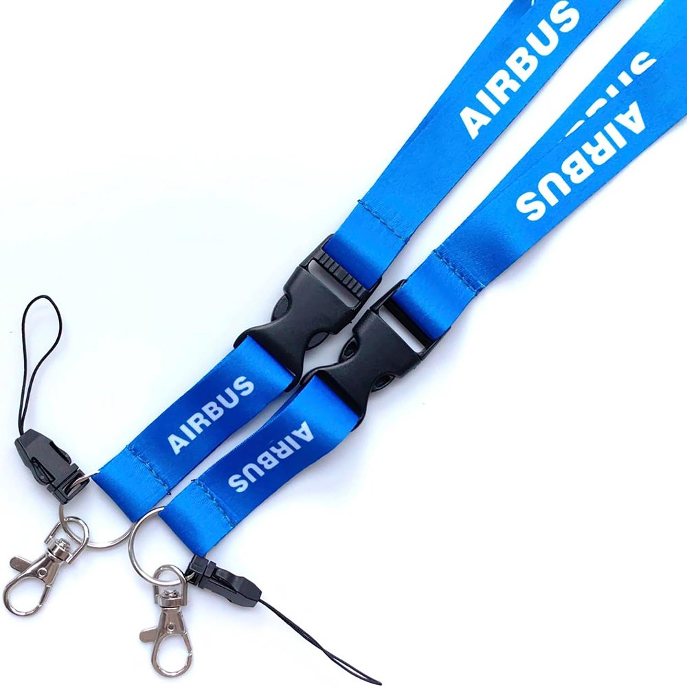 Id Card Badge Mobile Phone Neck Lanyard Nylon Strap Keychain Satin Polyester Custom Breakaway Airline Aviation Airbus Lanyards