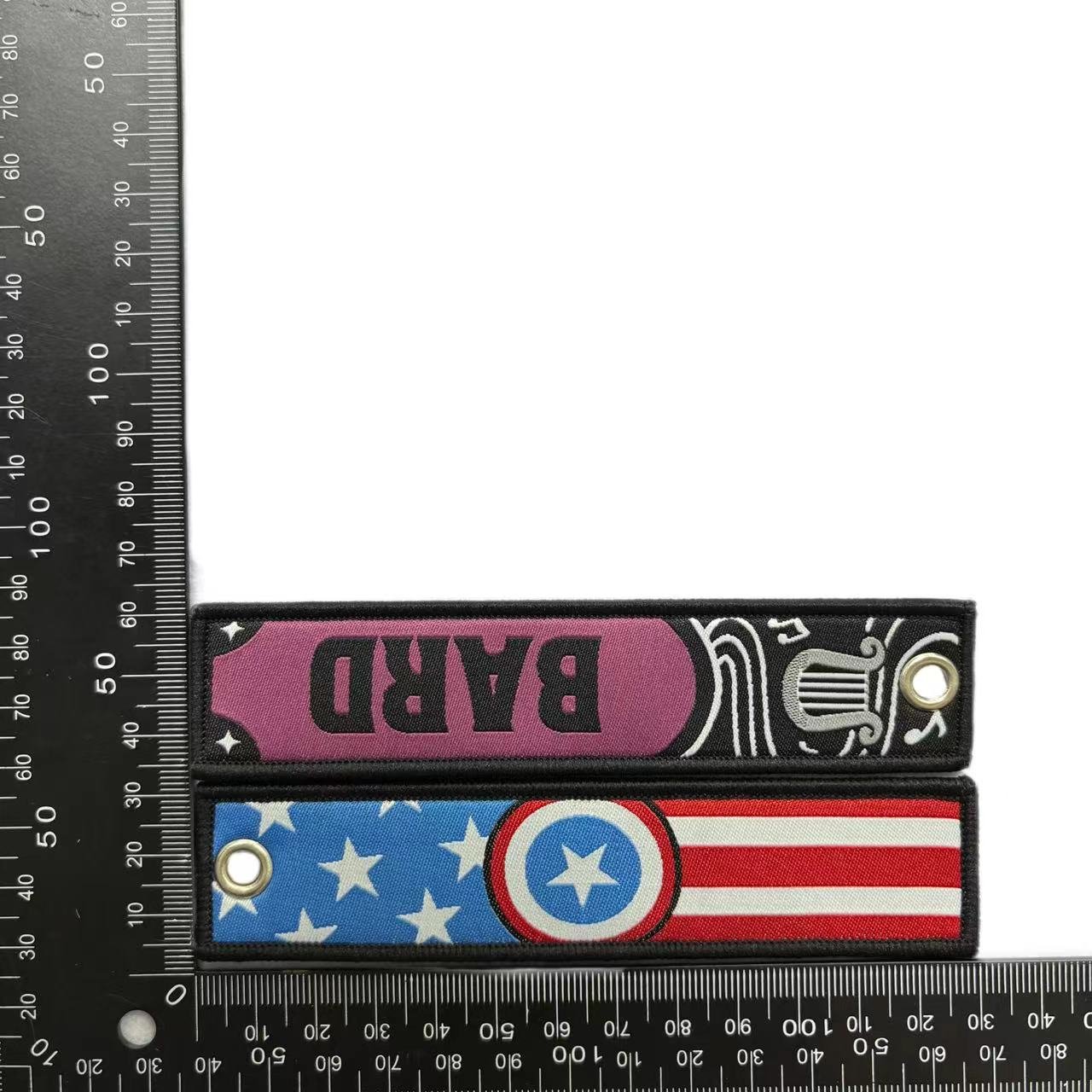 Special Luggage Tag Label Keychain for Aviation Gifts OEM Keychain Custom Design Logo Woven Key Ring