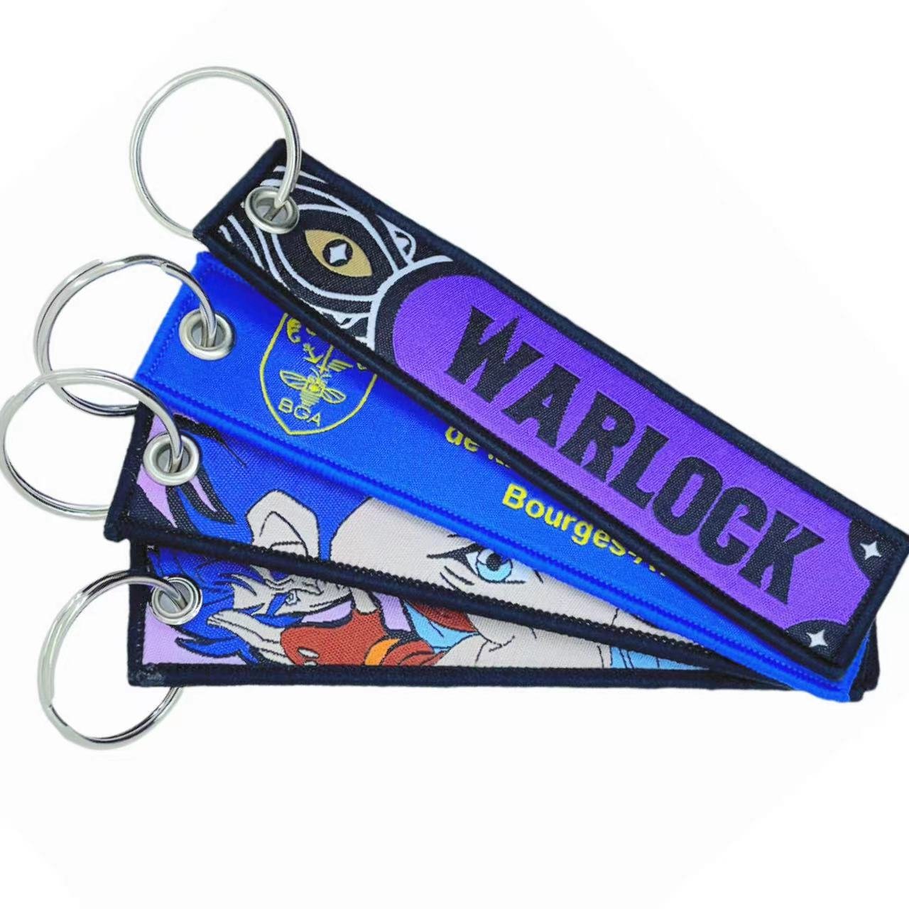 Special Luggage Tag Label Keychain for Aviation Gifts OEM Keychain Custom Design Logo Woven Key Ring