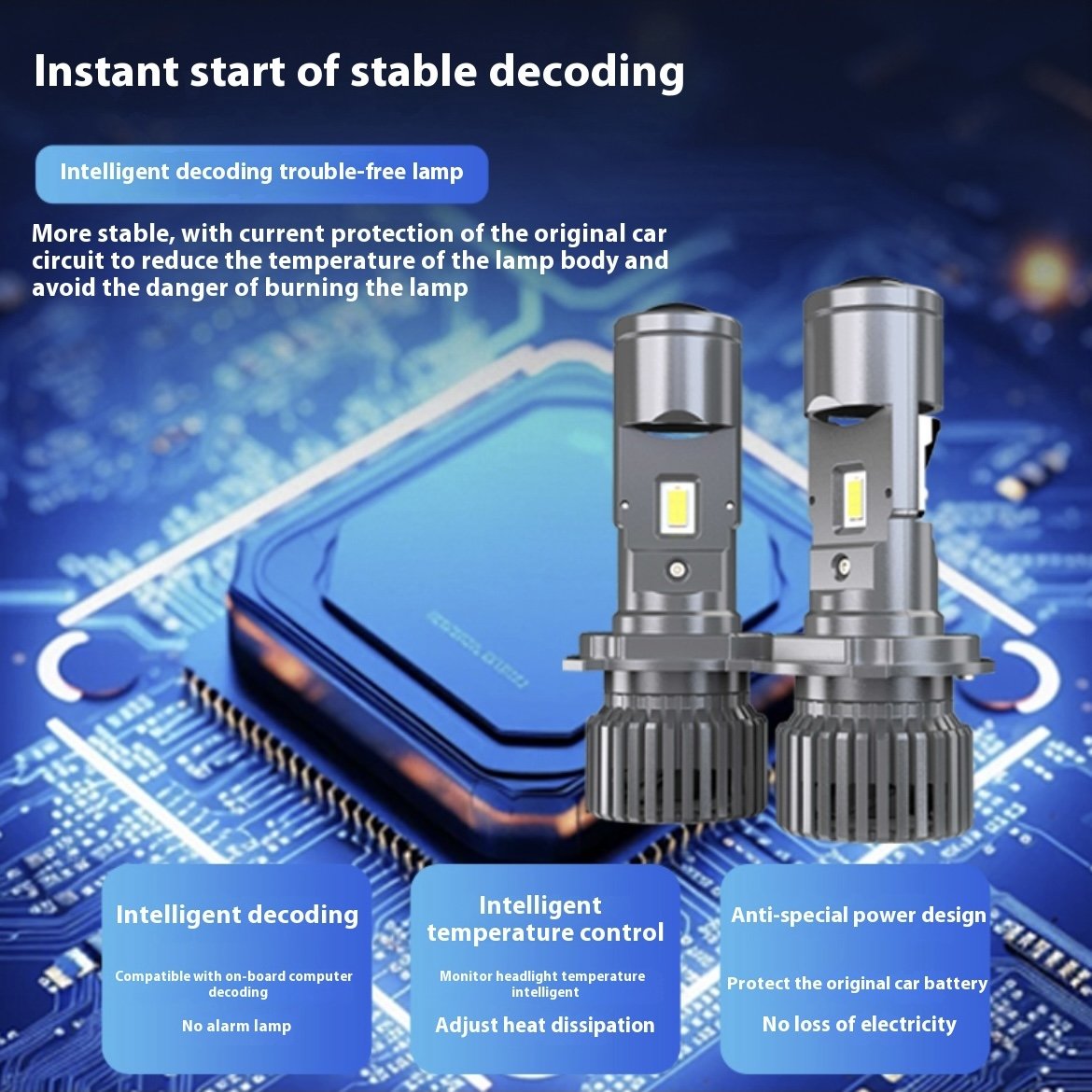 Factory Stock Auto Light Emitting Diode Headlight Bulb High Power Copper Tube Light Emitting Diode for Car Led Headlight