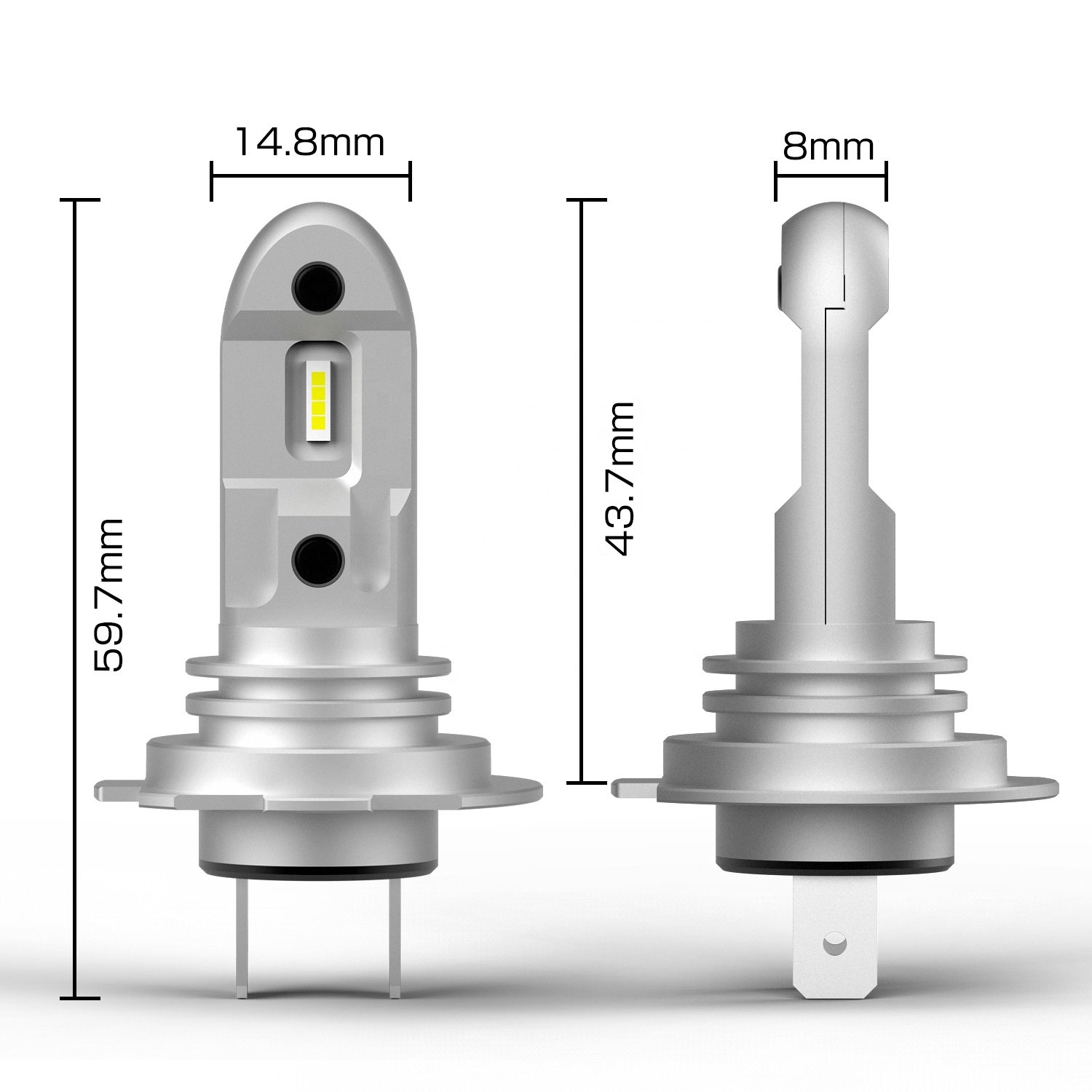 Gview GFO Series H7 LED Bulbs IP68 Waterproof Rate 6063 Aviation Aluminum Car Accessories for Car LED Headlight