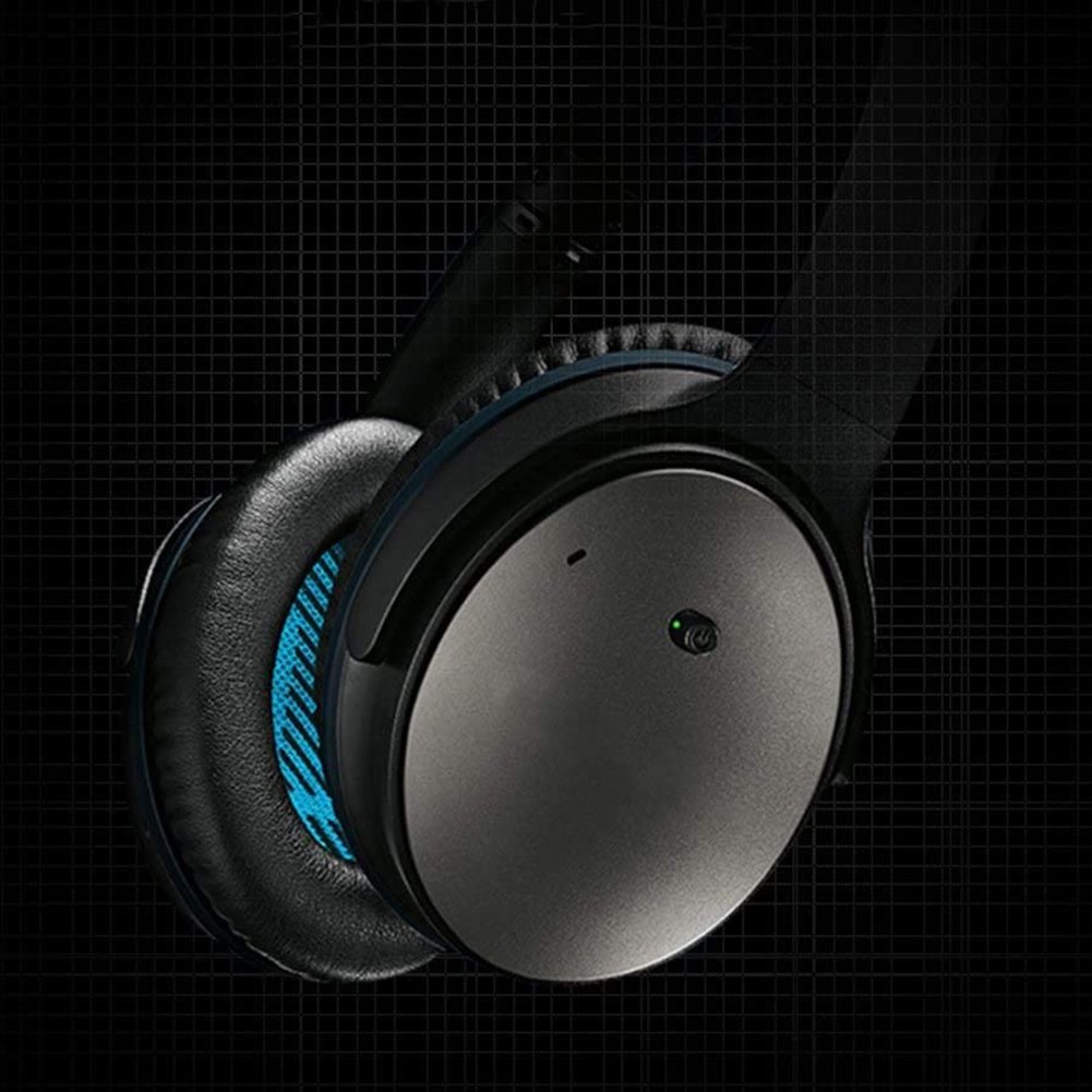 Replacement Ear Cushions for BOSE QC2 QC15 QC25 QC35 AE 2 2i 2w Headphones, Viscoelastic Foam Leather Ear Cushions, 2 Pcs.