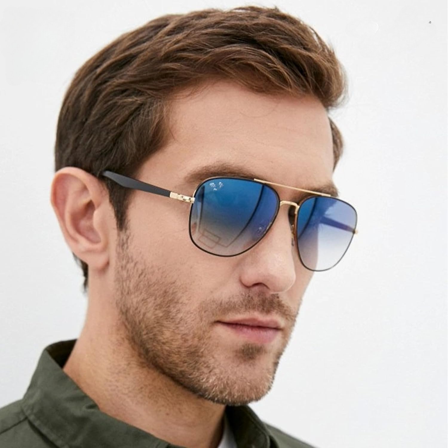 High Quality Double Bridge Luxury Men Famous Design Timeless Classic Sun Glasses Glass Lens Pilot Sunglasses Driving