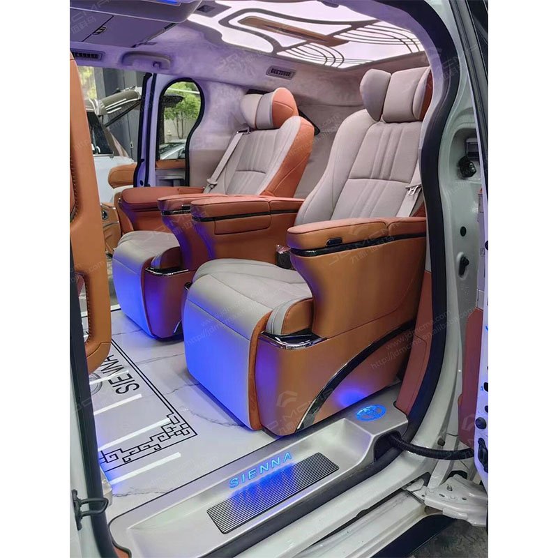 JDMCMA Car Interior Kit Luxury Car Seat Full Modification Kit with Aviation Seat Floor Upgrade for Toyota Sienna 2021
