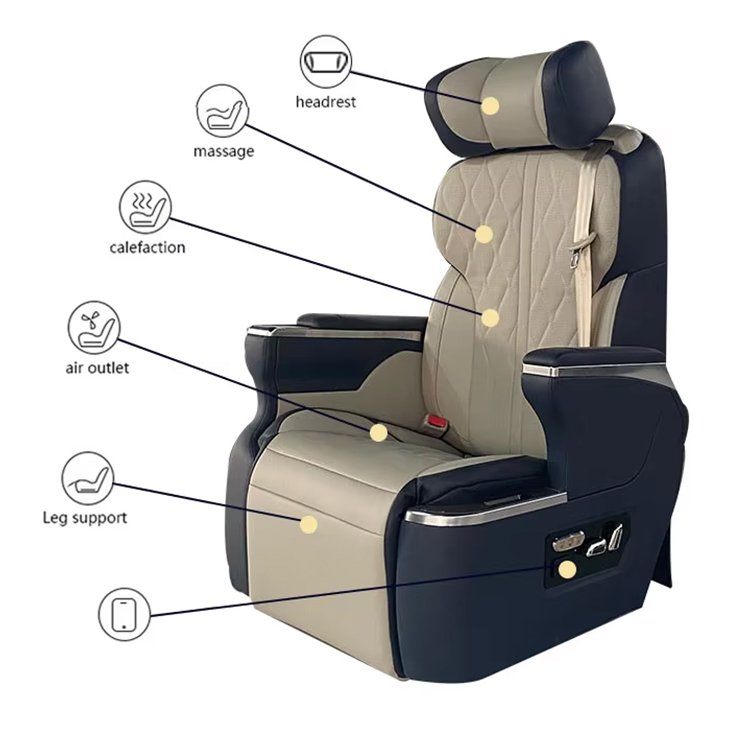 Business Class Van Luxury Vip Car Seats Interior Captain Adjustable Car Quality Toyota Hiace Seats Aircraft Seats for Sale