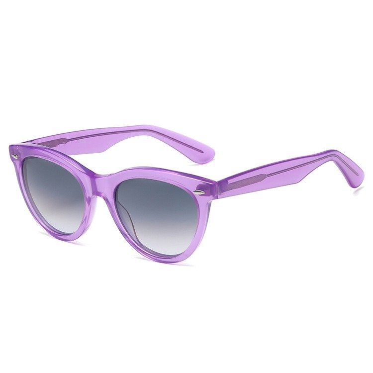 Luxury Brand Identical Style Acetate Wide Polished Black Round Frame Green Anti-Reflective Lens Women Men ray 2241 Sunglasses