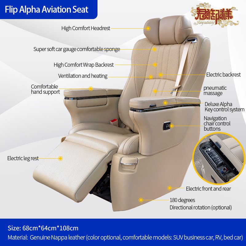 Aviation Seat Car Seat Toyota ALPHARD VELLFIRE Legrest Elegant Car Leather Luxury Full Set Luxury Car Seat Alpha