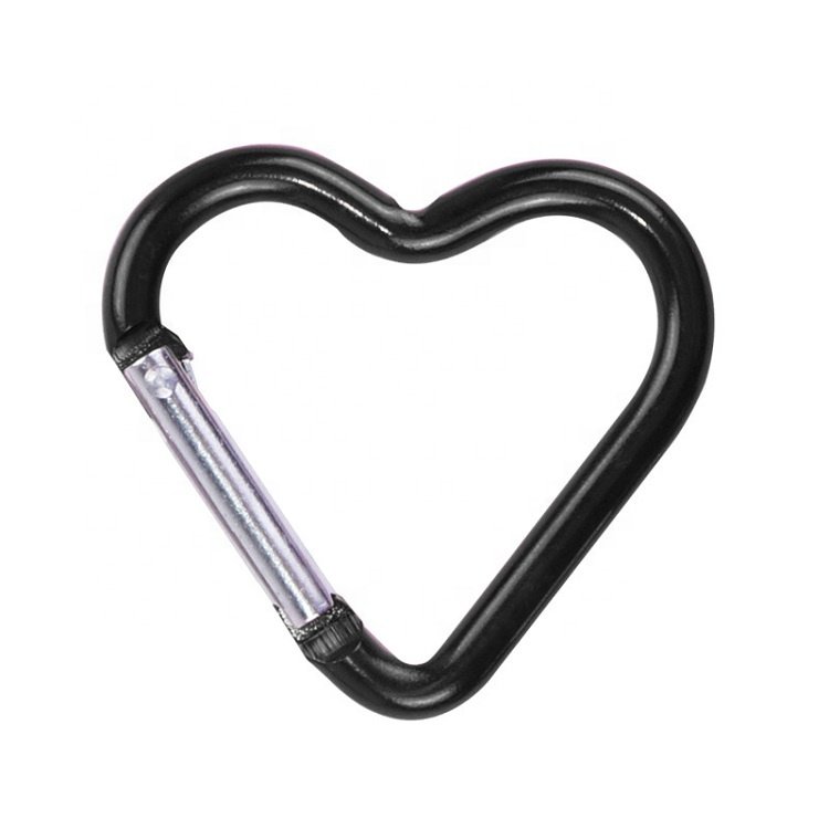 Heart Shaped Fastener Hook Aluminum Alloy Fancy Carabiner Keychains Unique Pendant Decoration Accessories Made in China