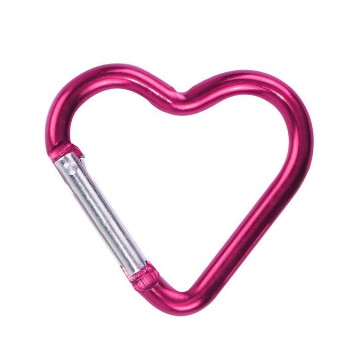 Heart Shaped Fastener Hook Aluminum Alloy Fancy Carabiner Keychains Unique Pendant Decoration Accessories Made in China