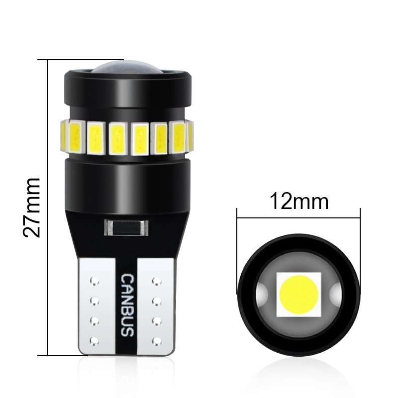 Gview GS T10 LED Light Bulb 6000K White Amber W5W T10 Error Free for Car Dome Map Door Courtesy License Plate Dash Instrument