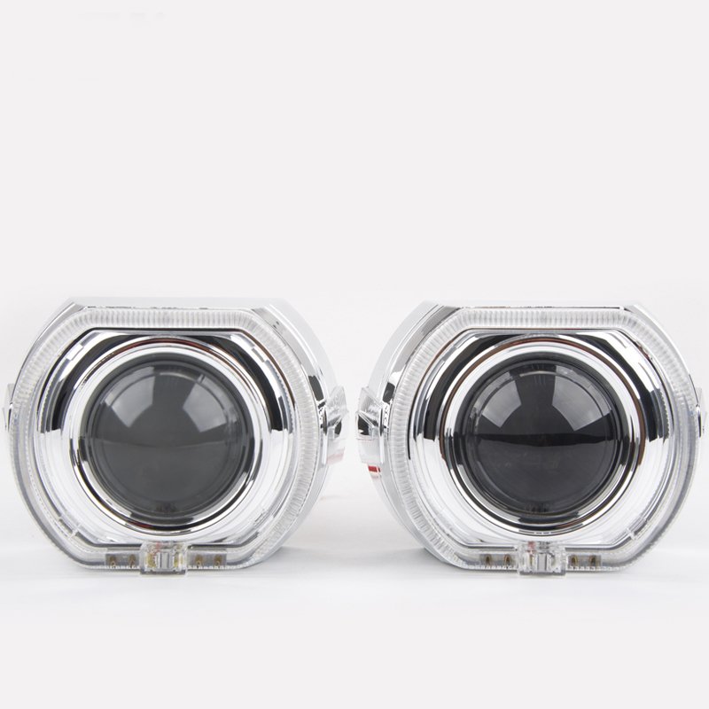 RR 3.0 Inch Bi Xenon Projector Lens Shroud Headlight Cover With Led Halo Rings Shroud Led Angel Eyes Shroud