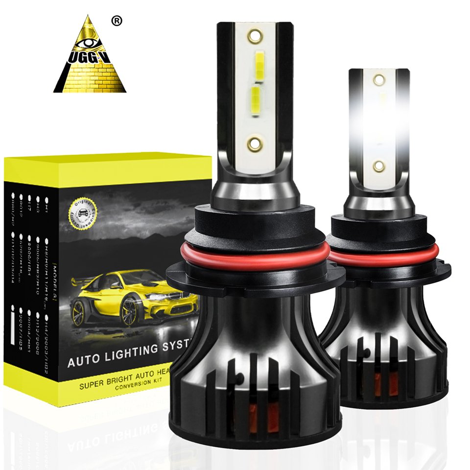 UG5S 80W LED Auto Faros 9000lm 6500k Cool Fan for EV Cars H3 H4 H7 H11 9005 9006 Bulbs New & Retrofit Compatible