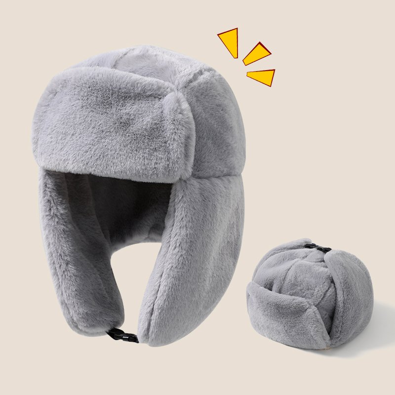 Fashion Thermal Earflap Head Warmer Outdoor aviator Ushanka Hat Fisherman Man Winter Fluffy Fur Hat
