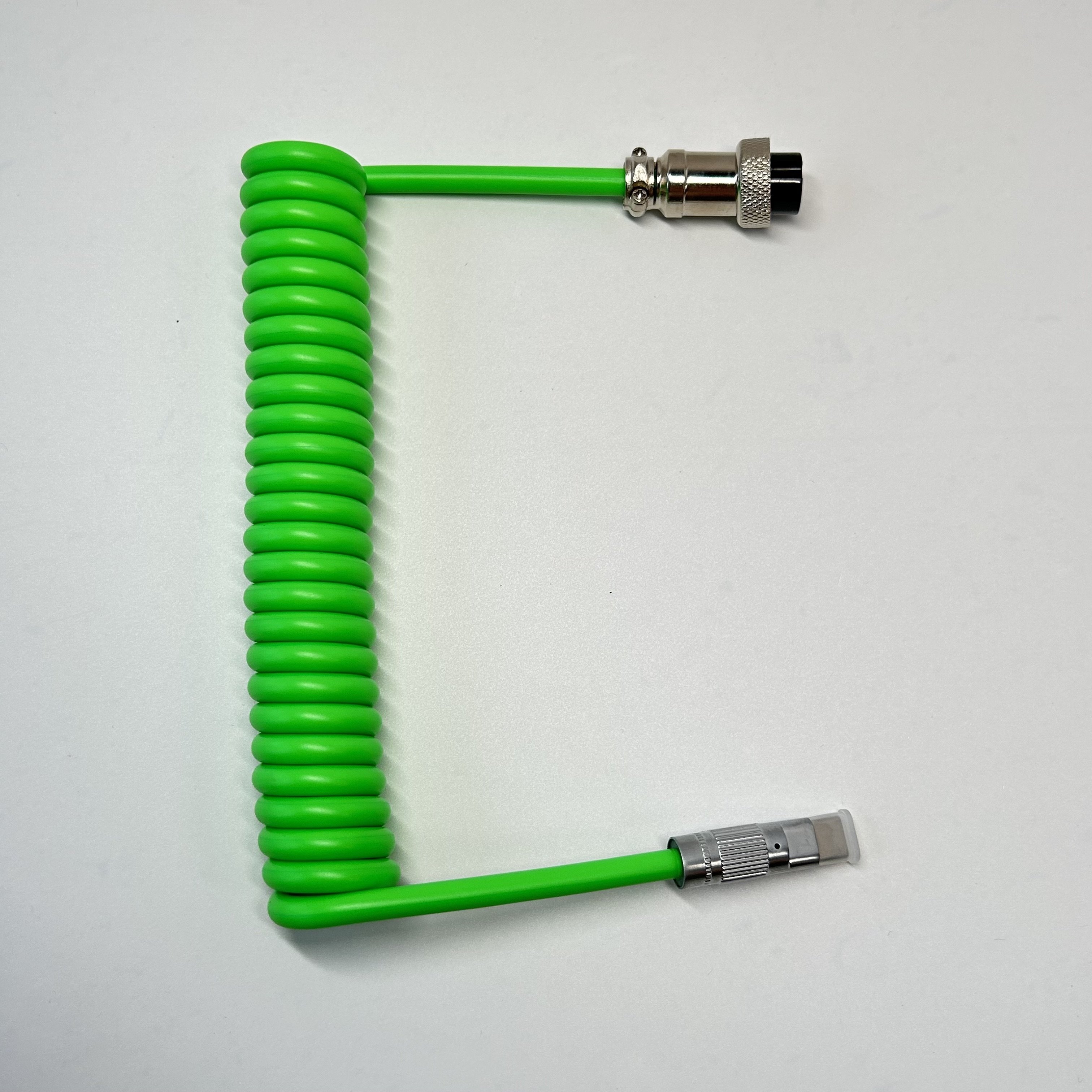 BSUN Durable Custom Customize Green Type c Spring Spiral Usb Cable Mechanical Keyboard Coiled Cable Keyboard