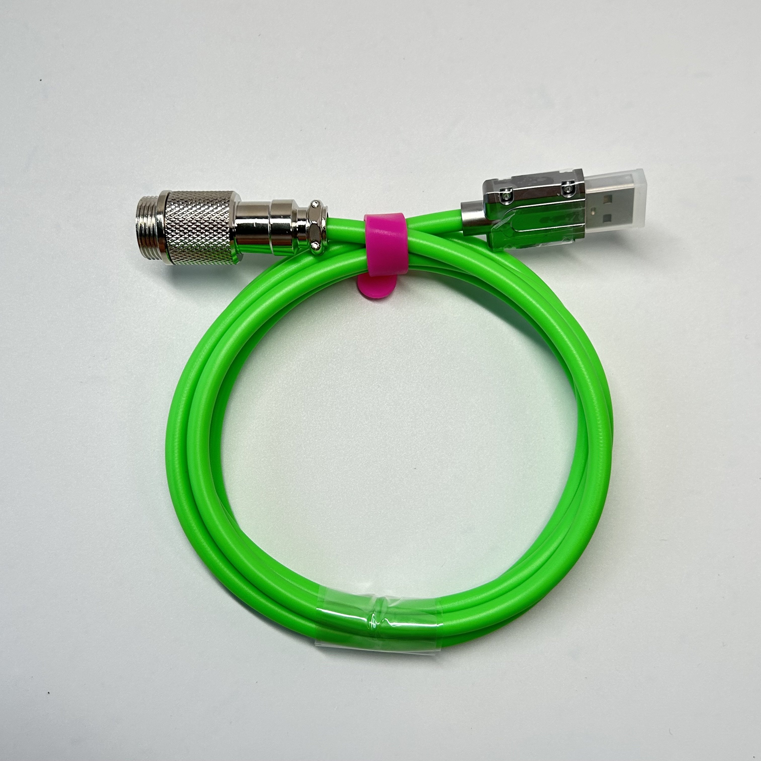 BSUN Durable Custom Customize Green Type c Spring Spiral Usb Cable Mechanical Keyboard Coiled Cable Keyboard