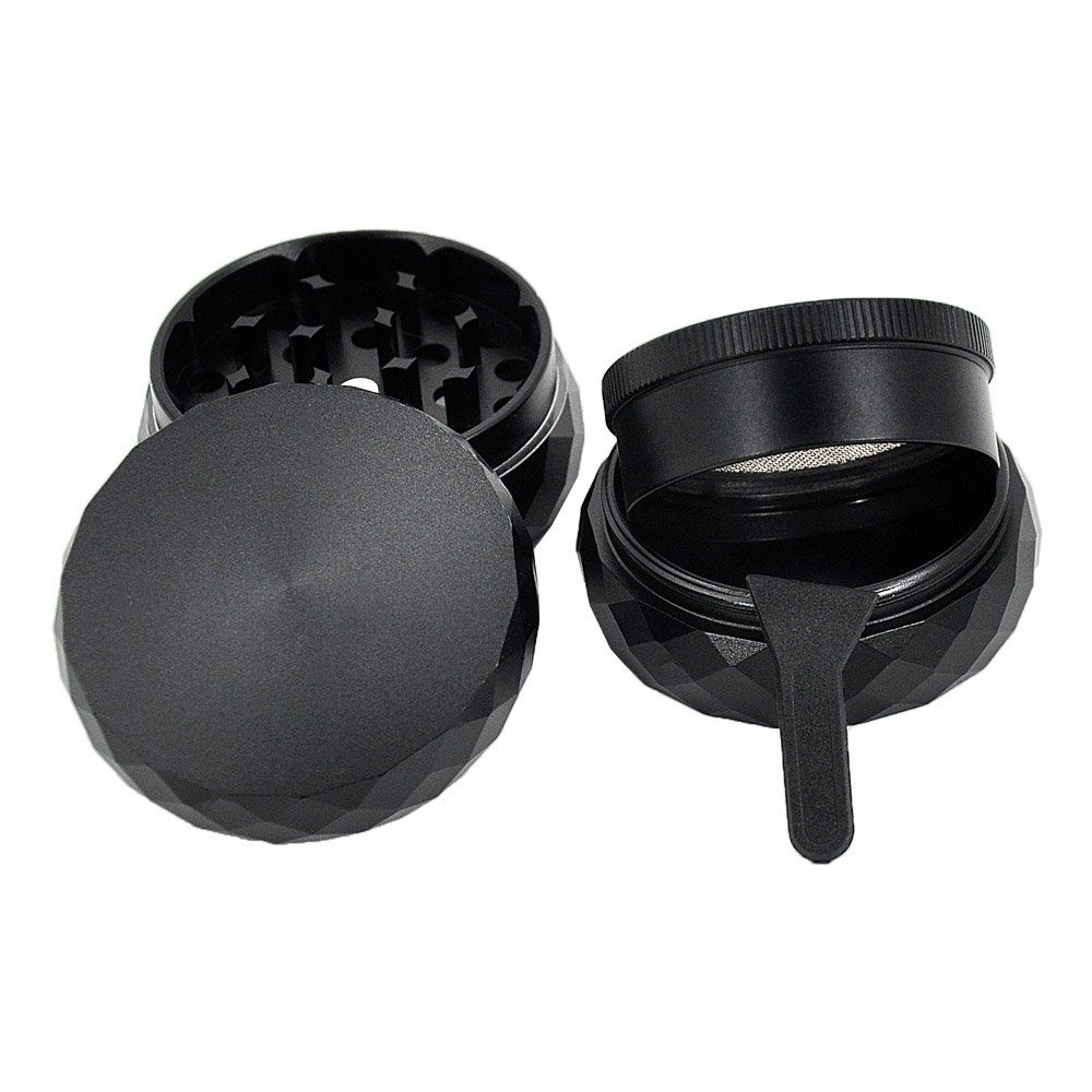 Premium Aviation Aluminum 53MM 4 PARTS Tobacco Grinder Herb Grinder With Sharp Diamond Teeth Herb Crusher Custom logo