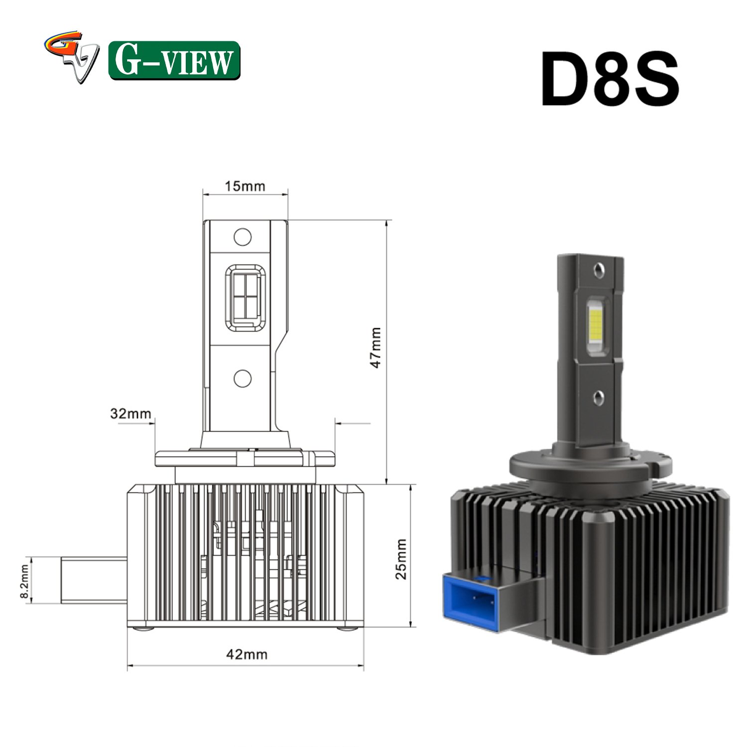 Gview Top Ranking G12D 42V 85V D8S 12000 Lumens HID Headlight Bulbs D8S Xenon Led Canbus D8S Led Lights for Car Accessories