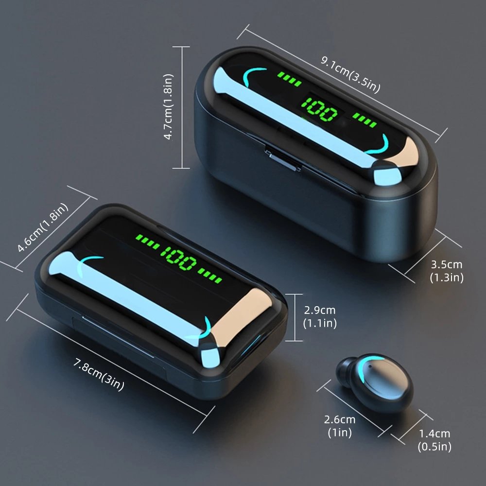 Bluetrun F9-5C TWS Headphones Sport Stereo 5.0 Earphones Charging Box 9D Wireless Waterproof Earbuds Headphones With Microphone