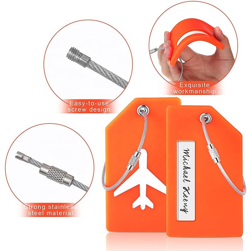 New Eco-friendly Silicone Luggage Tag Aviation Flight Soft Gel Boarding Pass Suitcase Musical Instrument Label Hanging Hangtag