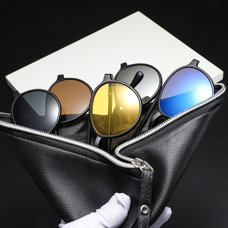 2189 Ready Stock Frames Glasses with Sunglasses Polarized Magnetic Clip on Sunglasses for Men