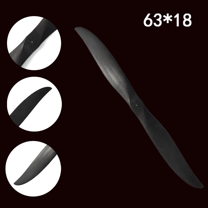 Freerchobby 63*18 Carbon Fiber Propeller 63 Inches CW CCW Multicopter RC Aircraft Drone Prop 4K Camera Battery-Powered New