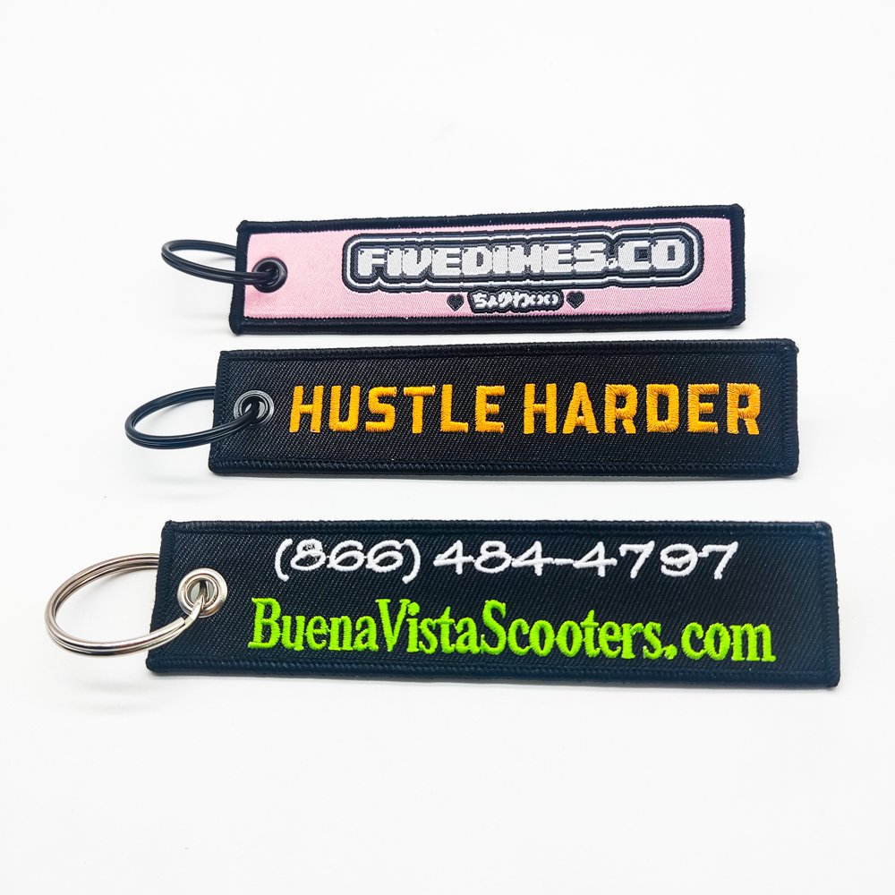 Custom Logo Flight Keychain Key Fob Wholesale Remove Flight Before Flight Woven Logo Custom Anime Jet Tag
