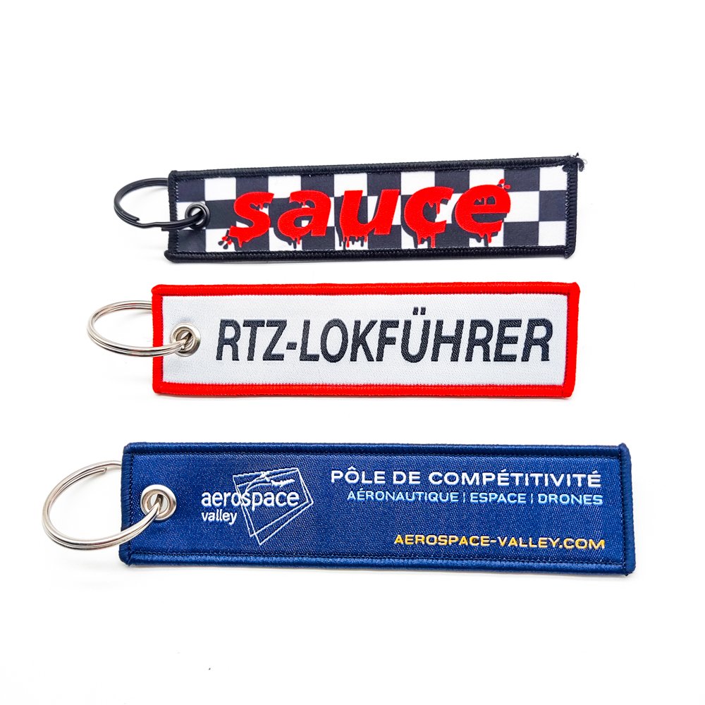 Custom Logo Flight Keychain Key Fob Wholesale Remove Flight Before Flight Woven Logo Custom Anime Jet Tag