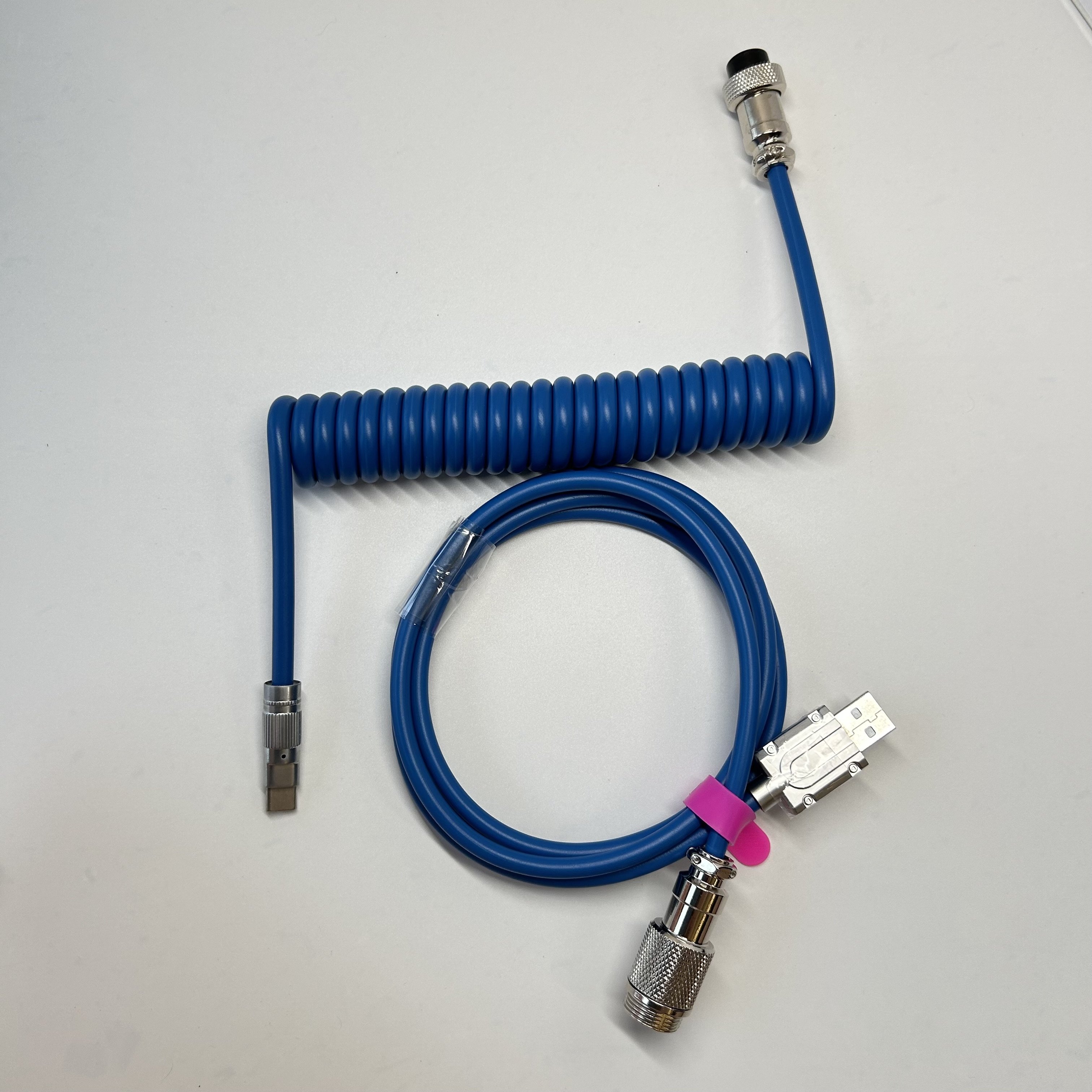 BSUN Durable Custom Customize Type c Spring Spiral Usb Cable Mechanical Keyboard Coiled Cable Keyboard
