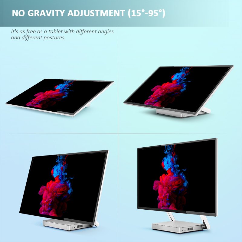 Wholesale Custom 27 32 Inch 4k Patented 15-95 Angle Hovering Pivot Shafts Ultra Thin Touch Screen Cnc Crafted All in One PC