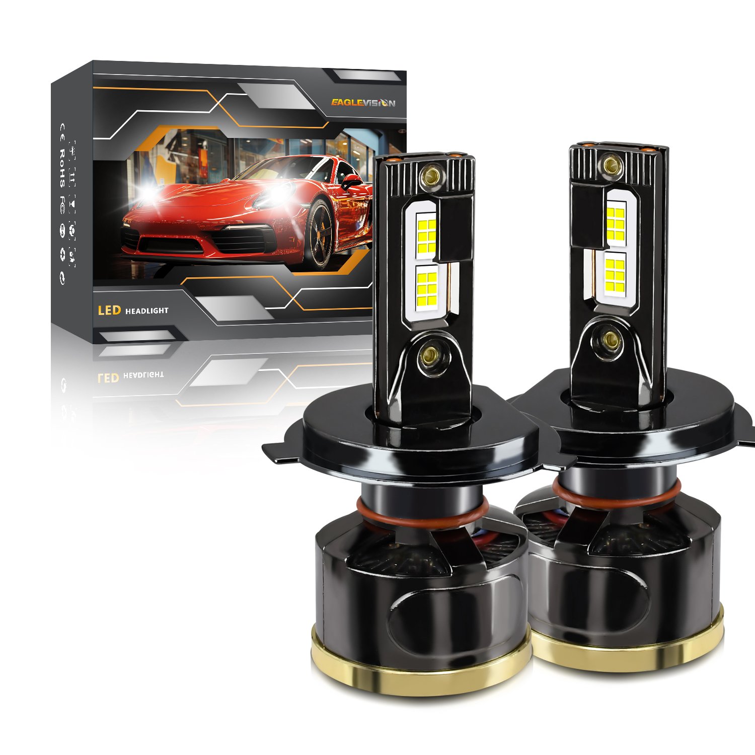 A18 LED Headlight Bulb 80W Real Power 6000K H4 LED Headlight Car Lighting System Universal Auto Parts