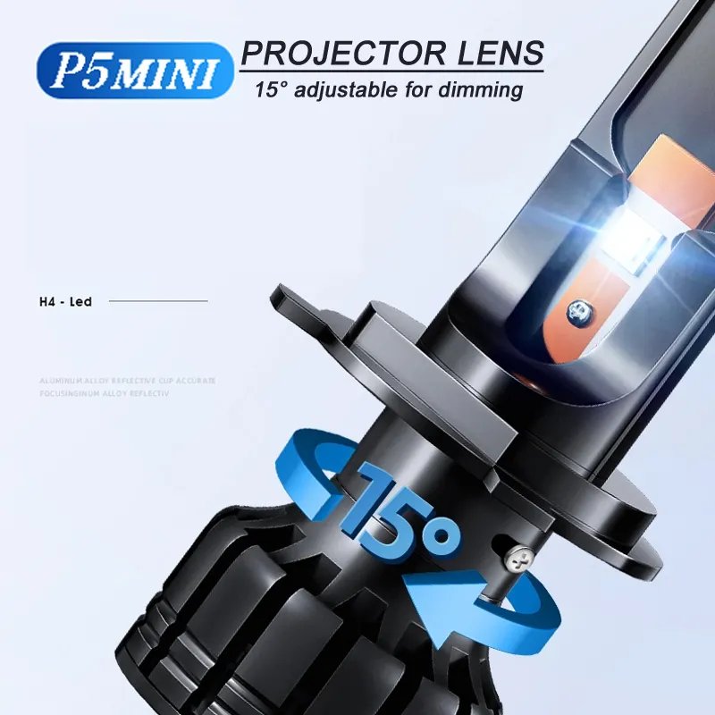 Led Light Projector Lens Led Headlight for Car Accessories 35w Led Headlight Bulb for Motorcycle Car H4 H7 H11 Projector Lens
