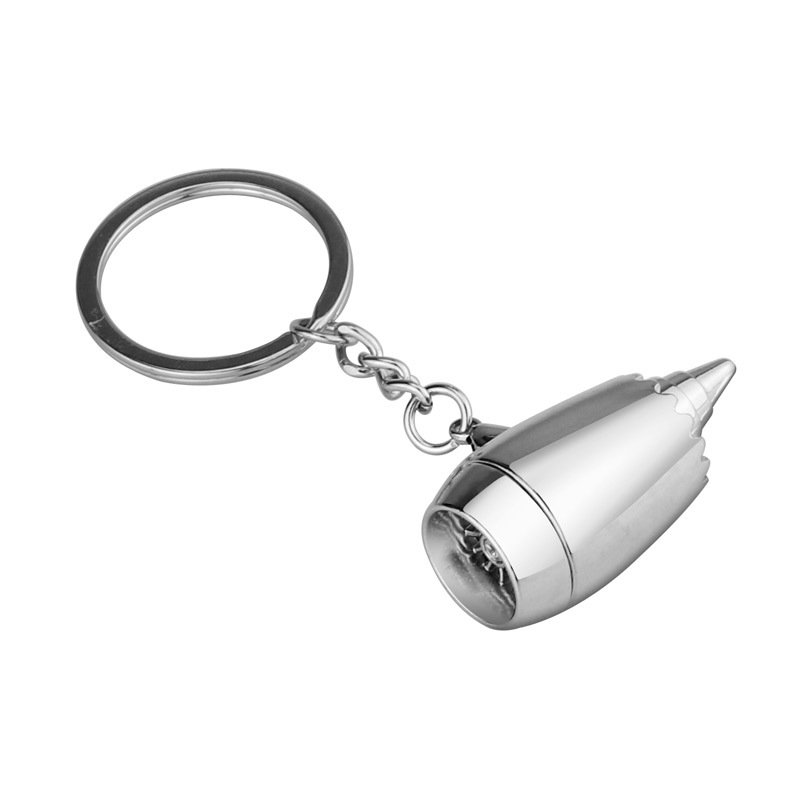 Private Label 3D Metal Airplane Plane Engine Keychain Key Ring