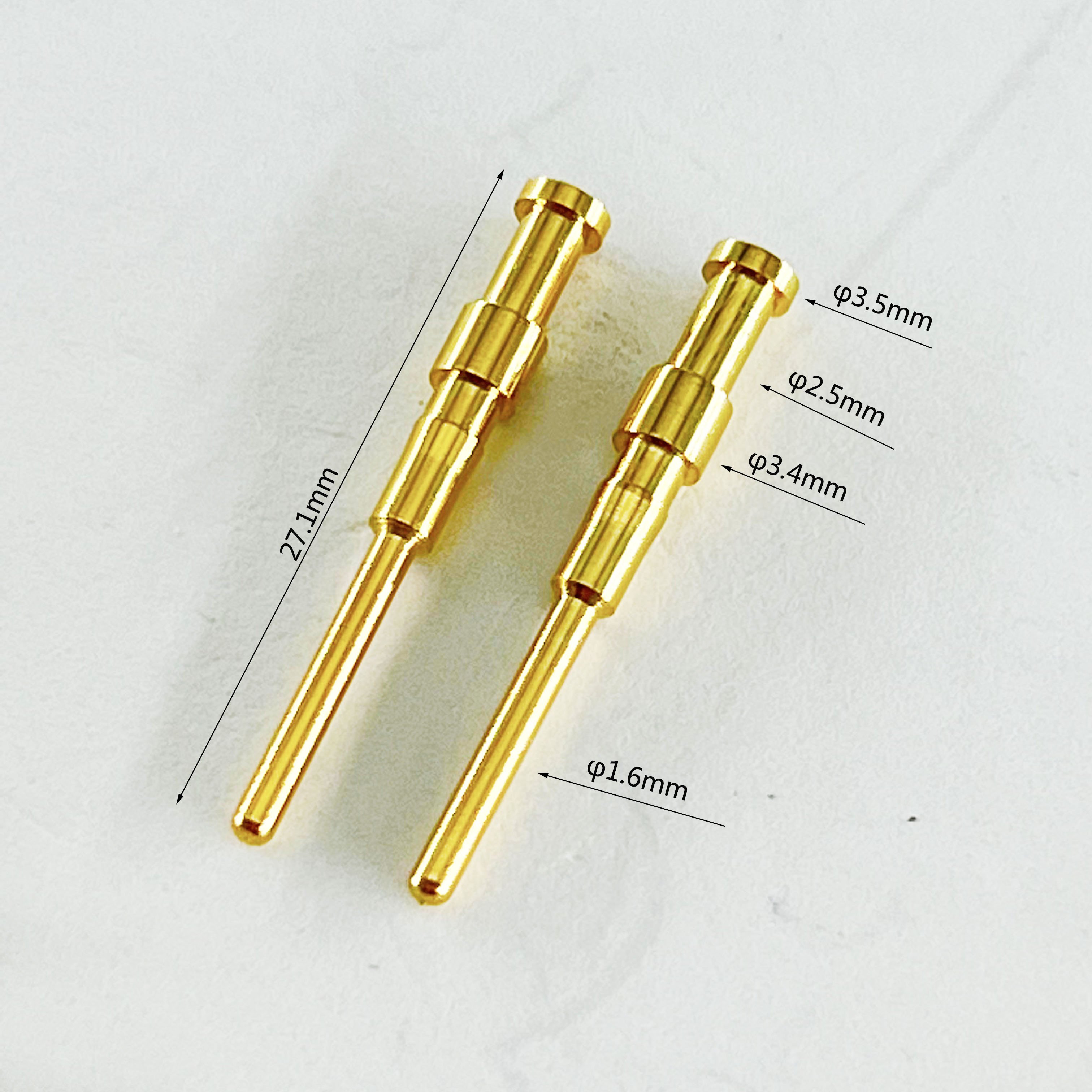 Machining Services Solid Copper Needle Wire Connector Waterproof Welding Wire Wire Connector Gold Plated Pins