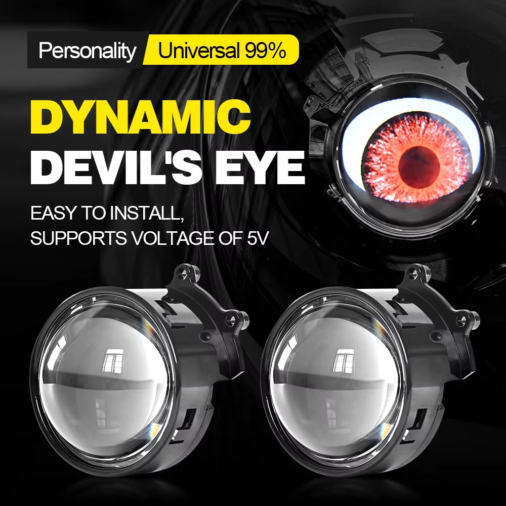 Dynamic Devil Eyes 8 Models 12V 3 Inch LED Fog Lights Wifi Control Retrofit Kits for Car Headlight Assembly Auto Accessories
