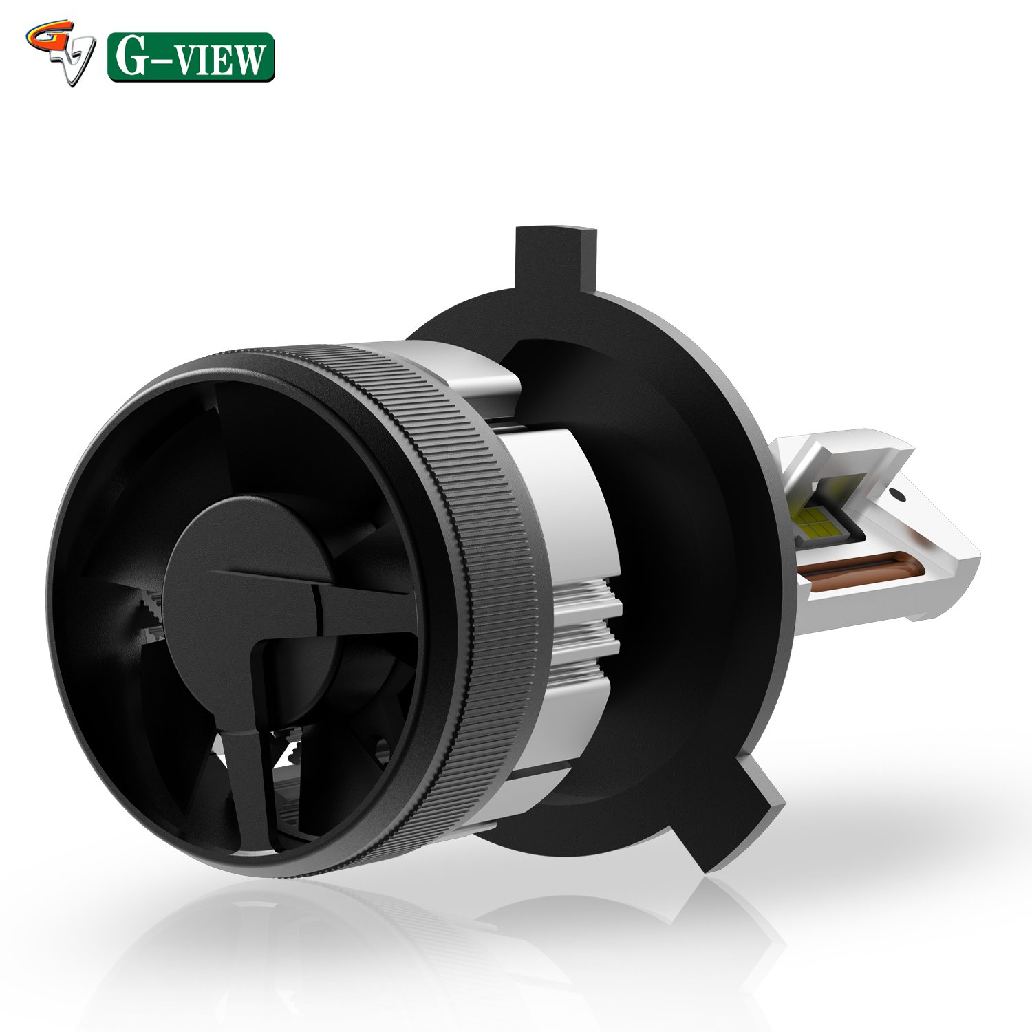 Gview G12 Series All in One Mini Fan 6500k LED Bulb Auto Car LED Light Bulbs High Low Beam LED Headlight Bulb H4 LED Headlight