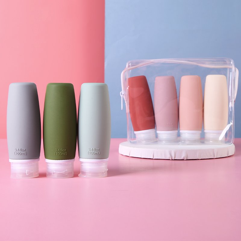 Silicone Travel Accessories Containers Squeeze Bottles Set Airline Travel Kit For Toiletries