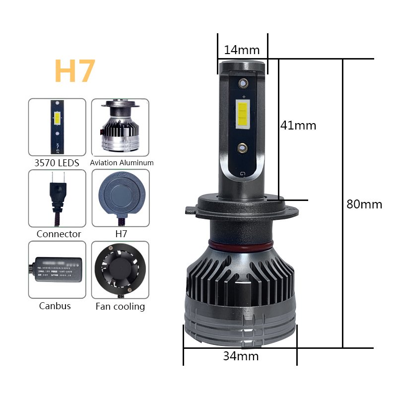 2021 New Bright 90w 9600lm Pk Led Headlight H7 Led H4 D2s D1s H11/h8/h9 Led Headlight Bulbs Conversion Kit 12V All Car DC 72W