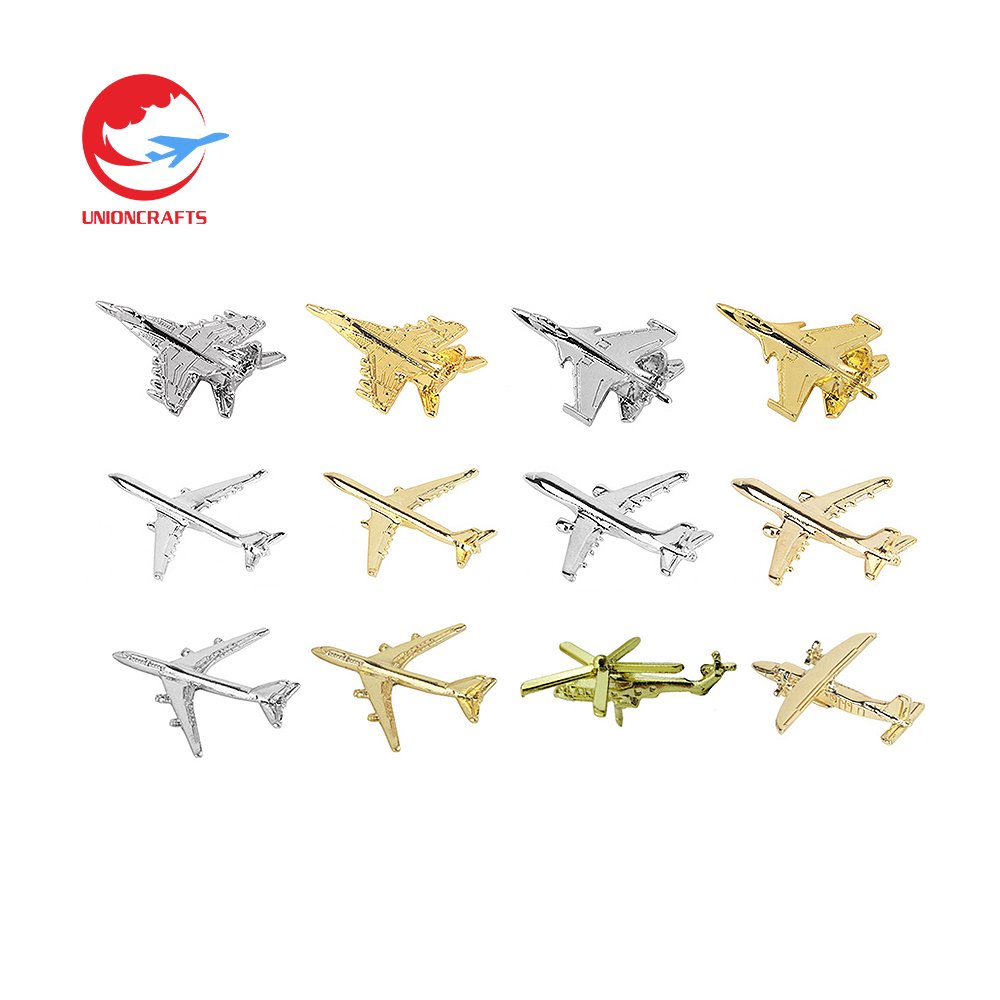 Wholesale Customized Plane Shape Aviation Gifts Flight Wing Airbus Pin Metal Helicopter Airplane Aircraft Fighter Jets Lapel Pin