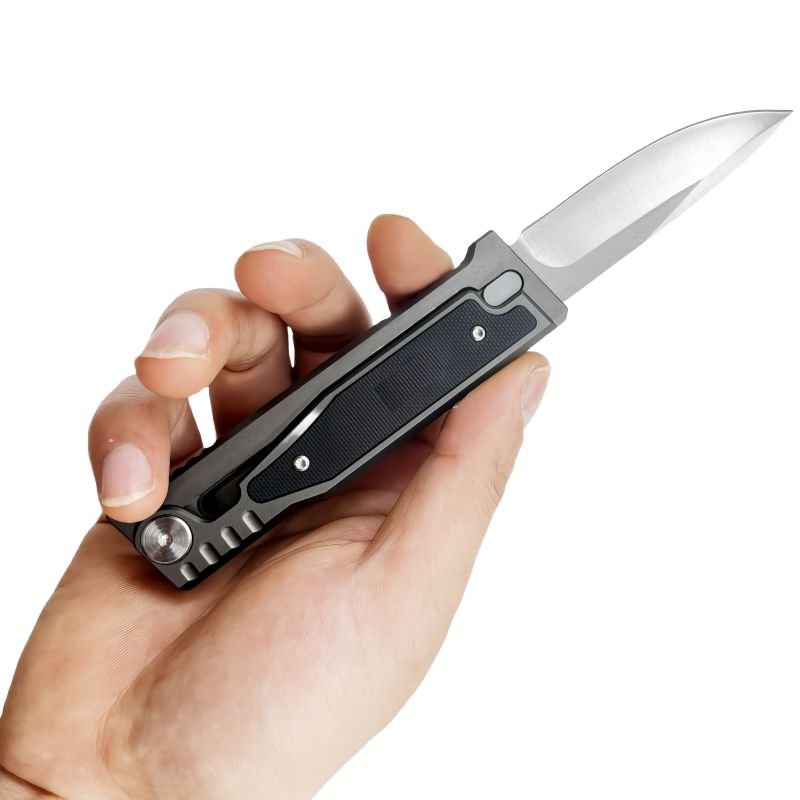Double Action EDC Hunting Tactical Knife High Hardness EXO-M D2 Blade Folding Pocket Knife for Self Defense Survival Used