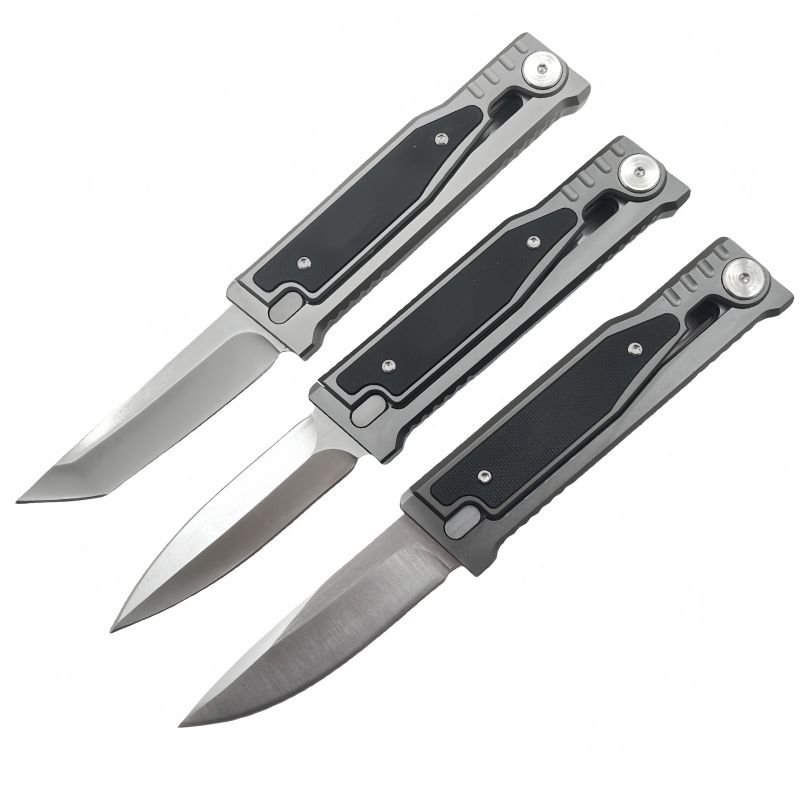 Double Action EDC Hunting Tactical Knife High Hardness EXO-M D2 Blade Folding Pocket Knife for Self Defense Survival Used